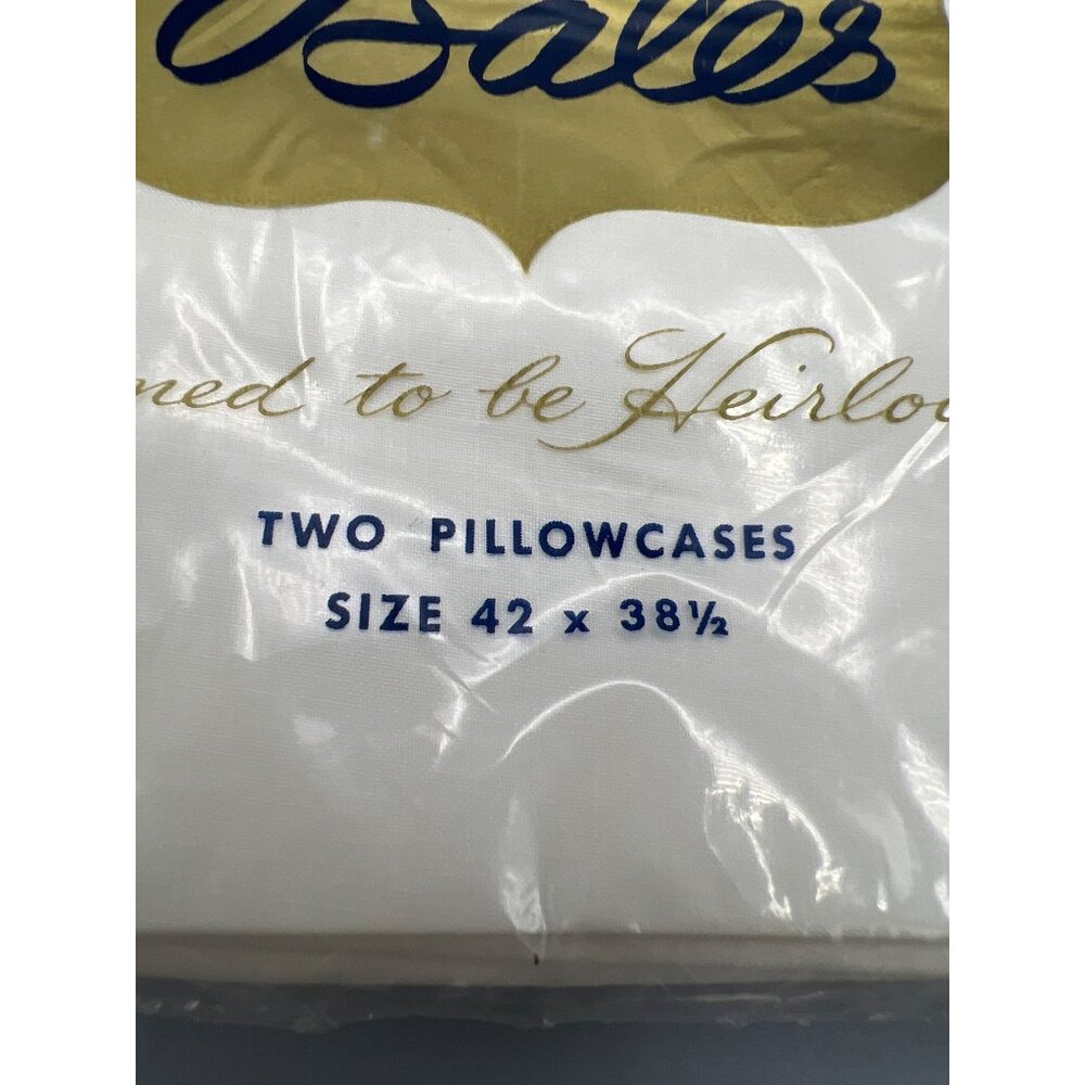 Bates Whisperscale White Pillowcases Yellow Detail 42" X 38.5" Cotton Blend - Picture 7 of 8